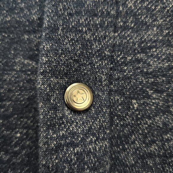 Marvel Captain America Varsity Jacket Mens Large Blue Gray Snap Button Letterman - Picture 4 of 8